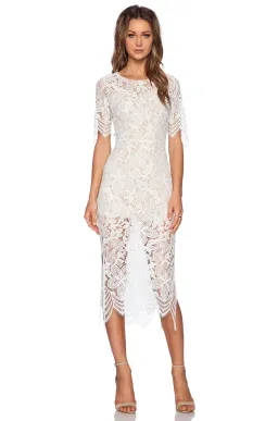 For Love and Lemons Luna Midi Dress White Size 10 for rent on The Volte - image 2