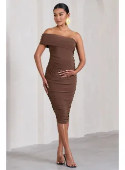 Club L London Remember Me
Maternity One Shoulder Midi Dress Chocolate Size AU 12 for rent on The Volte - image 1