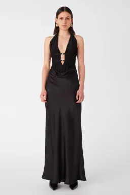 Misha Celine Maxi Dress Black Size 6 for rent on The Volte - image 1