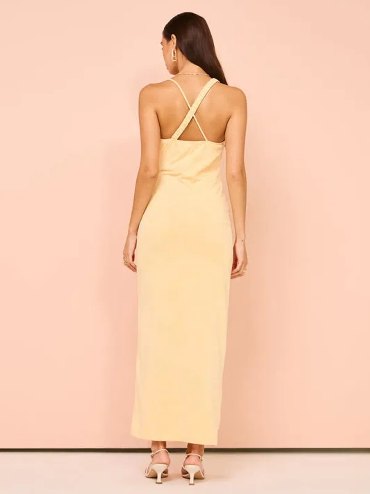 One Fell Swoop Elara Midi Dress Desert Sand Size 6 - Image 2