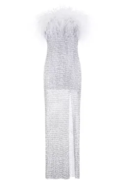 Santa Brands Diamanté Feather Dress White XS/S / AU 6 for rent on The Volte - image 5