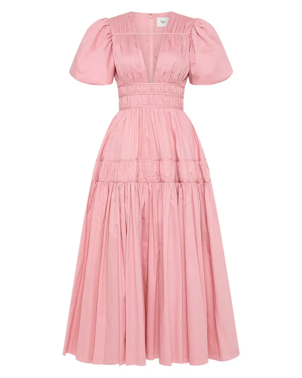 Aje Fallingwater Midi Dress Chalk Pink Size 12 - Image 4