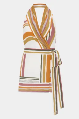 Sir the Label Caprera Wrap Halter Mini Dress Milazzo Stripe Size 6 for rent on The Volte - image 5