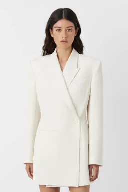 Camilla & Marc Riba Mini Blazer Dress in Cream Size 10 for rent on The Volte - image 2