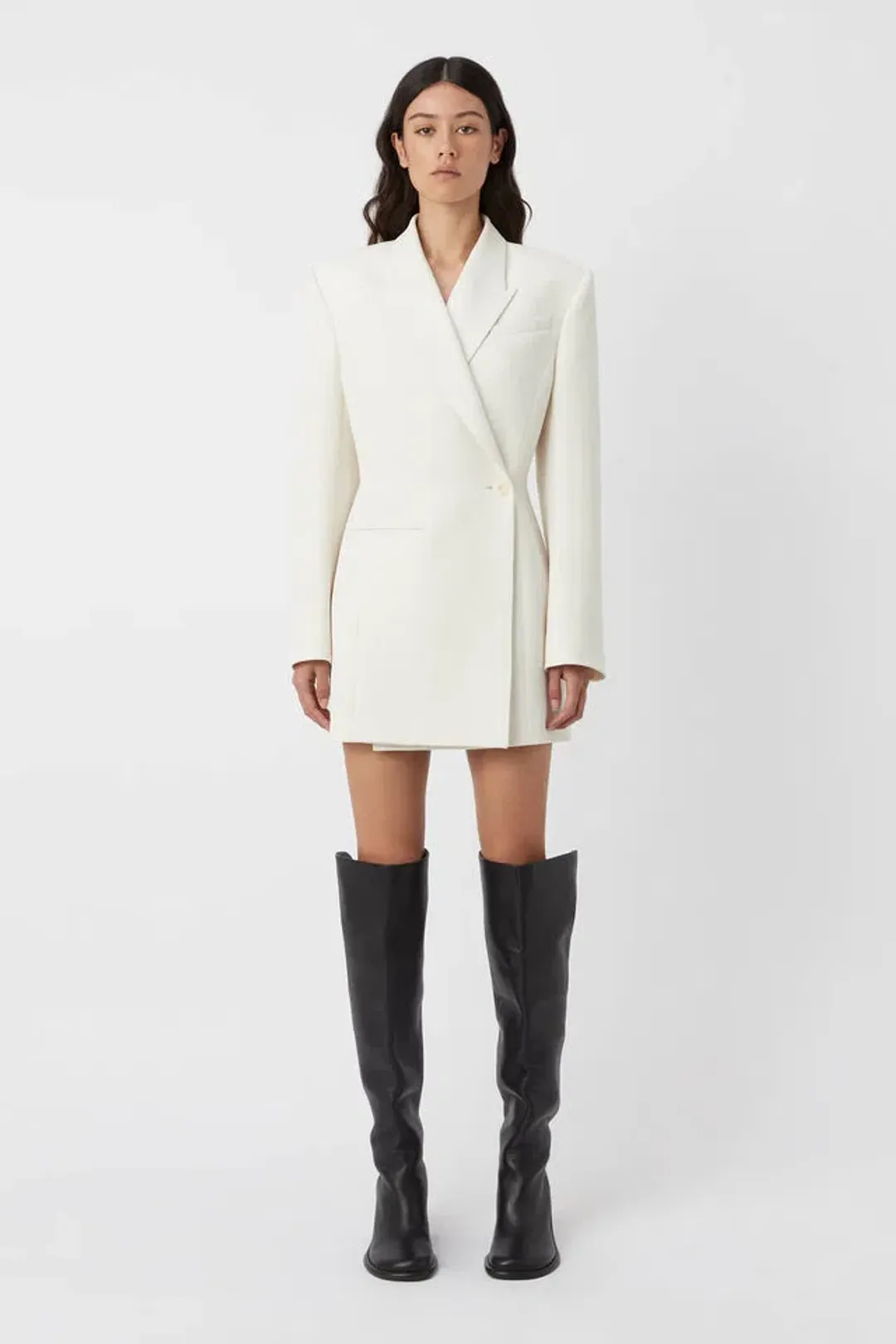 Camilla & Marc Riba Mini Blazer Dress in Cream Size 10 for rent on The Volte - main image