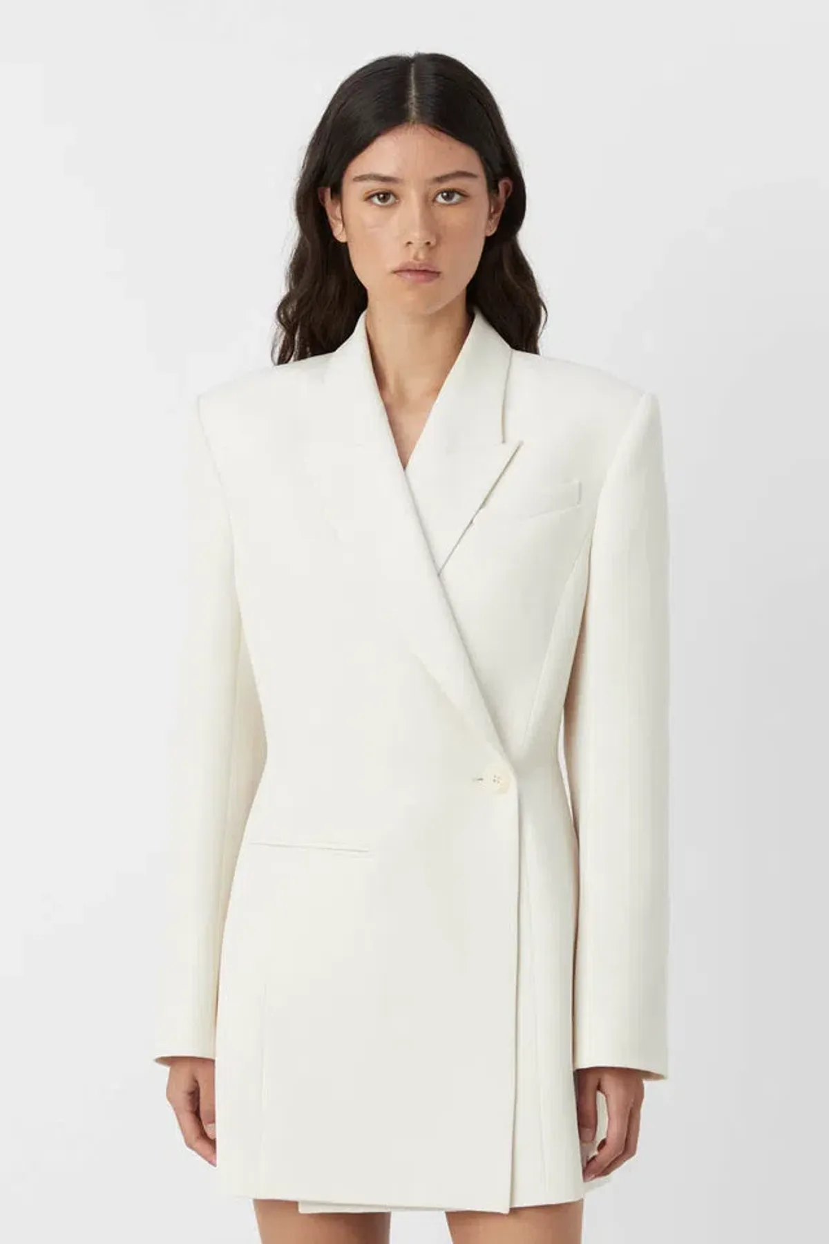 Camilla & Marc Riba Mini Blazer Dress in Cream Size 8 - Image 2