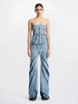 Dion Lee Darted Denim Set Blue Size 8 for rent on The Volte - image 1