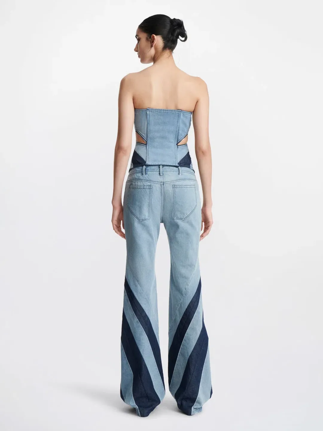 Dion Lee Darted Denim Set Blue Size 8 for rent on The Volte - main image