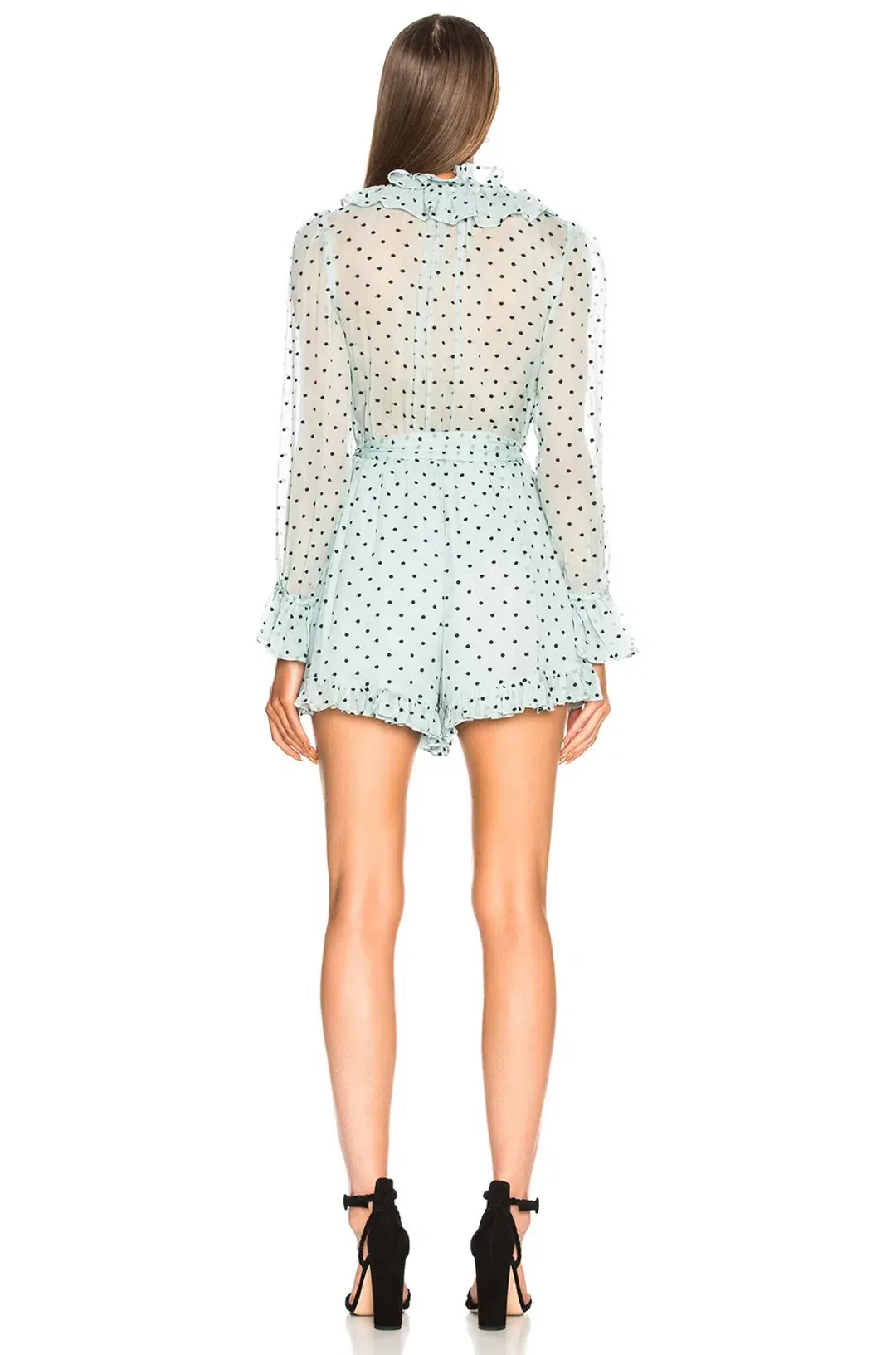 Zimmermann Breeze Ruffle Playsuit Blue Size 2 / Au 12 for rent on The Volte - main image