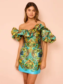 Alemais Sofie Off Shoulder Mini Dress Multi Size 8 for rent on The Volte - image 2