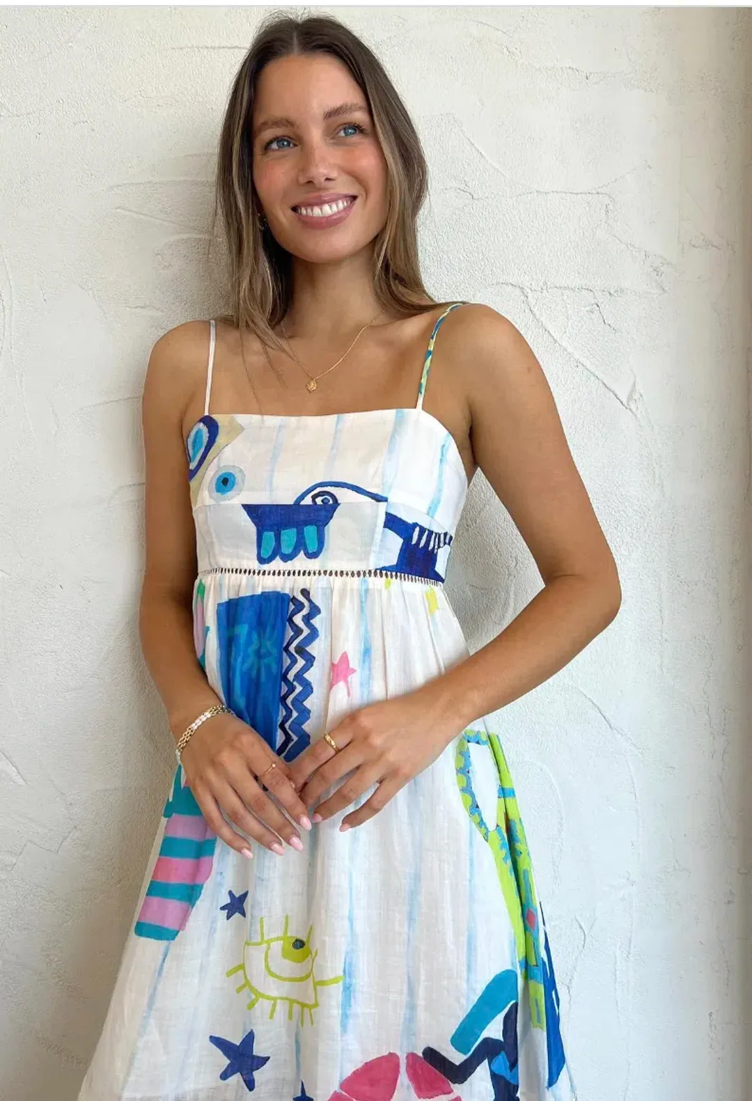 Kate Ford Pella Ladder Bustier Dress Print Size 4 / 14 AU for rent on The Volte - main image