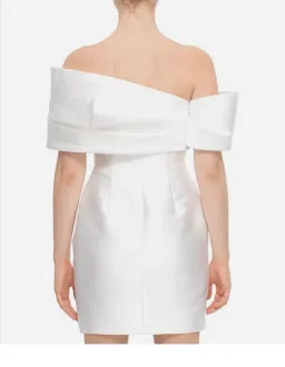 Solace London Edda Off Shoulder Mini Dress Off White Size 12 for rent on The Volte - image 3