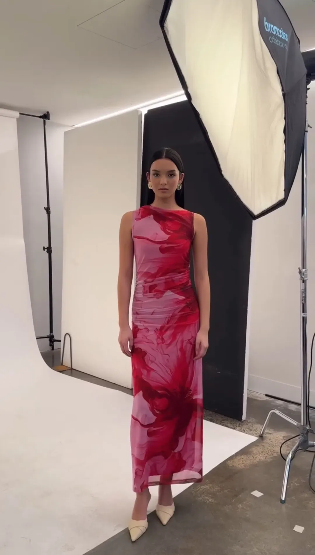 Kookai Rosalia Midi Dress Pink Size 8 for rent on The Volte - main image