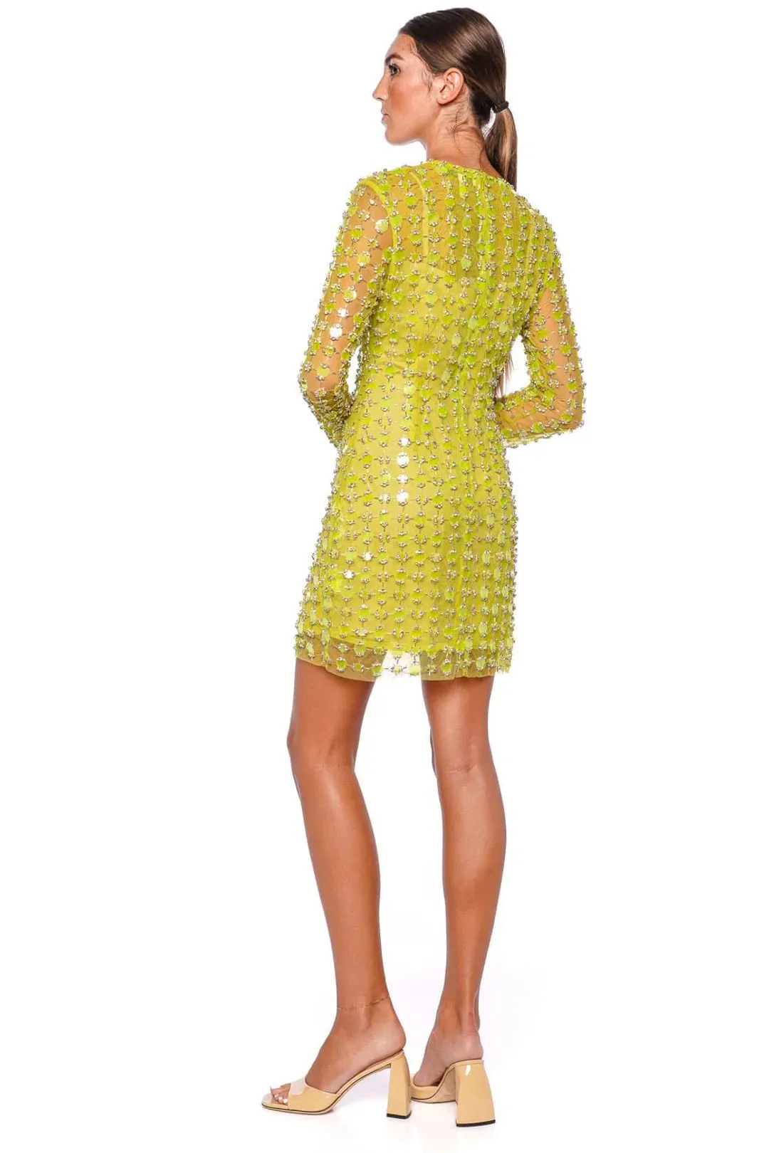Rachel Gilbert Lucinda Mini Dress Lime Size 8 for rent on The Volte - main image
