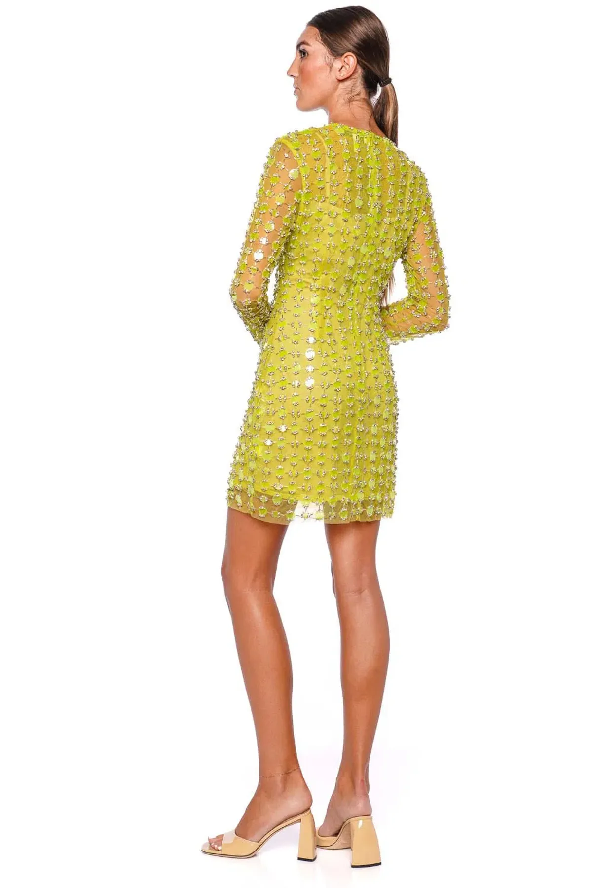 Rachel Gilbert Lucinda Mini Dress Lime Size 8 - Image 2