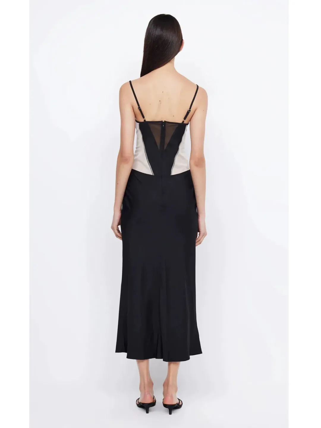 Bec & Bridge Dex Corset Spaghetti Strap Patchwork Dress Black Size 6 for rent on The Volte - main image