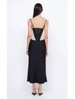 Bec & Bridge Dex Corset Spaghetti Strap Patchwork Dress Black Size 6 for rent on The Volte - image 3