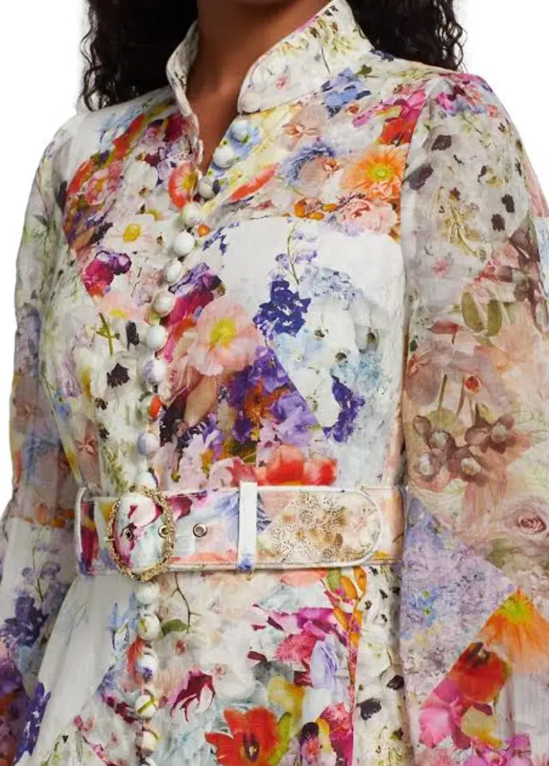 Zimmermann Prima Belted Mini Dress Patchwork Floral Size 3 / AU 14 for rent on The Volte - main image