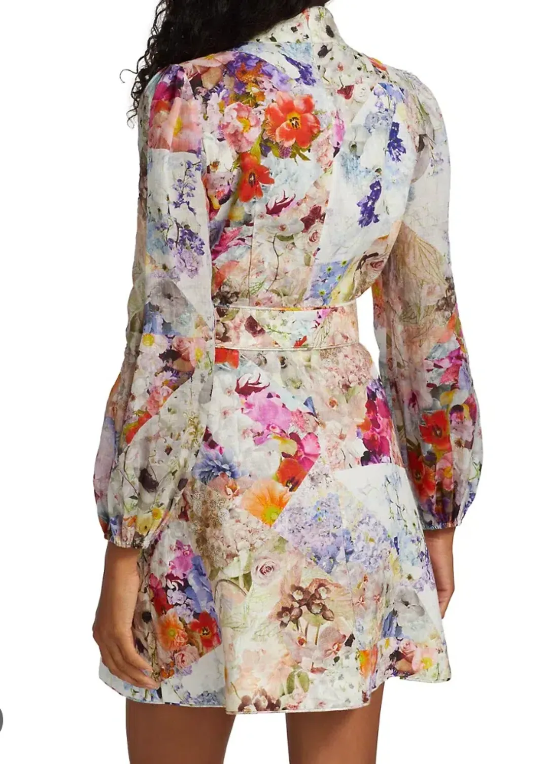 Zimmermann Prima Belted Mini Dress Patchwork Floral Size 3 / AU 14 for rent on The Volte - main image
