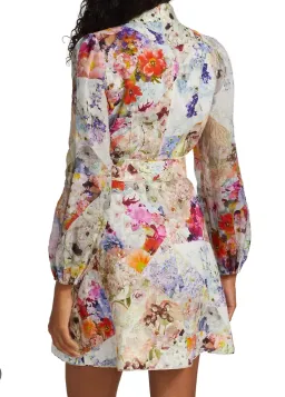 Zimmermann Prima Belted Mini Dress Patchwork Floral Size 3 / AU 14 for rent on The Volte - image 3