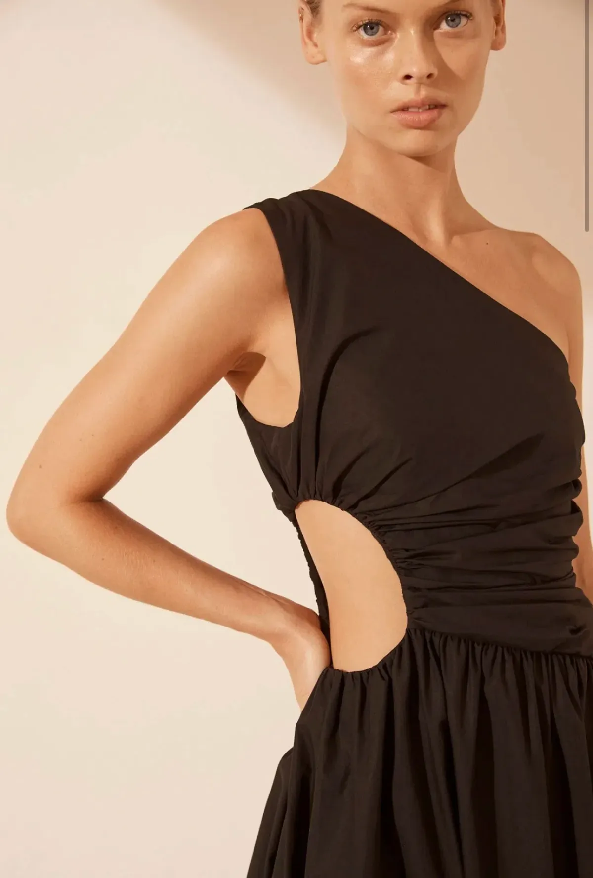 Shona Joy Josephine Asymmetrical Cut Out Maxi Dress in Black Size 8 - Image 3