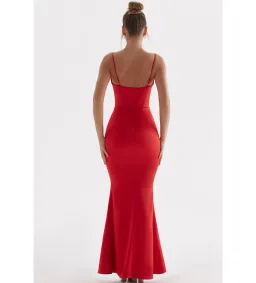 House of CB Olivette Red Rose Satin Corset Maxi Dress Red Size 12 for rent on The Volte - image 2