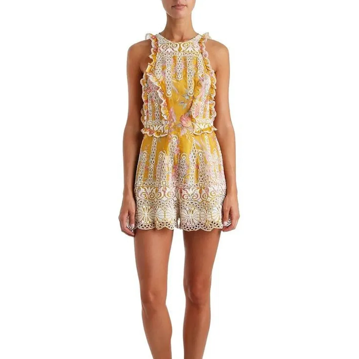 Zimmermann Confetti Scallop Playsuit Floral Size 0/AU 8 - Image 1