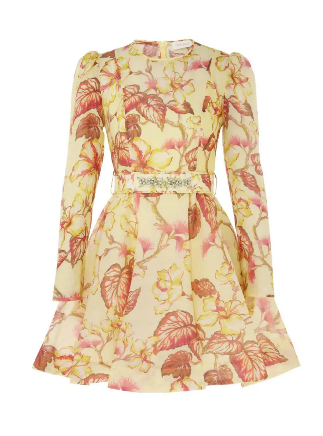 Zimmermann Matchmaker Mini Dress in Yellow Hibiscus Size 2 / AU 12 for rent on The Volte - main image