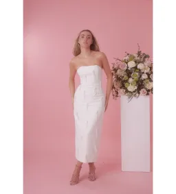 Odd Muse The Ultimate Muse Embellished Midi Dress White Size AU 10 for rent on The Volte - image 1