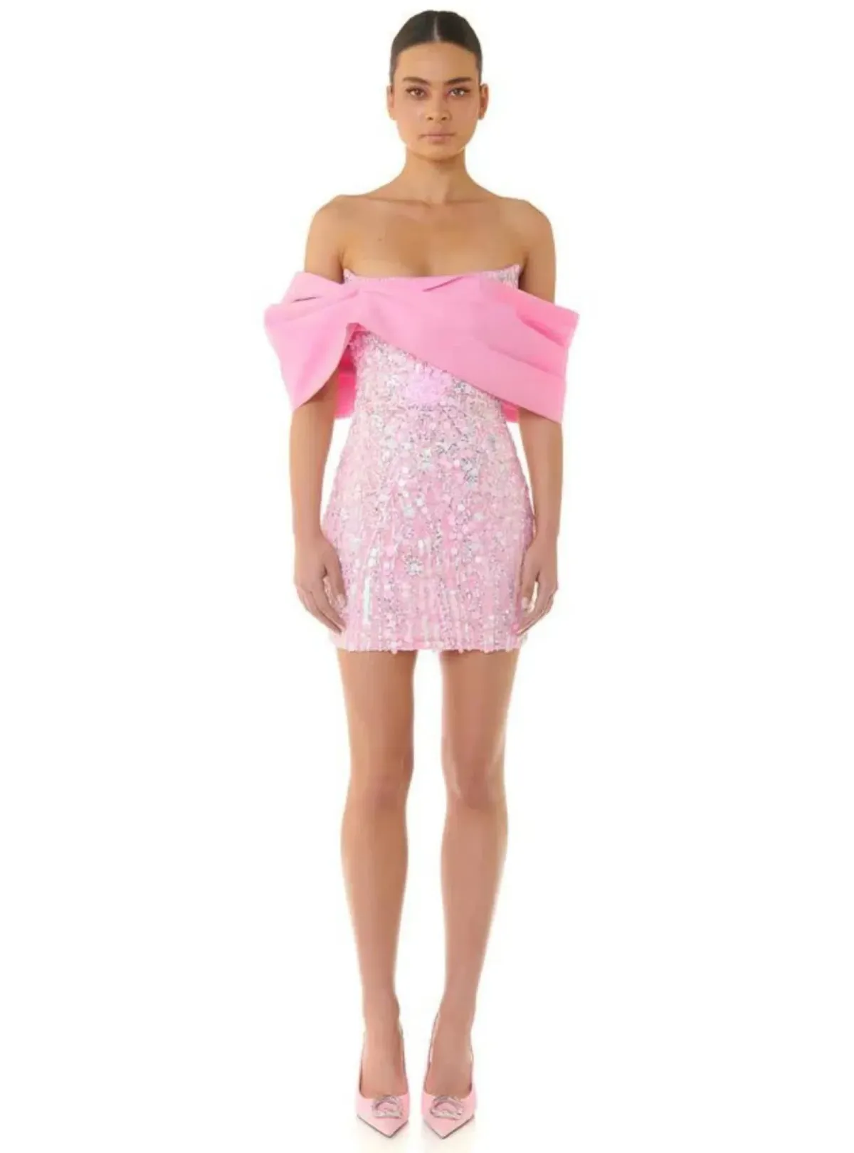 Eliya The Label Bianca Mini Dress Pink Size L / AU 12 - Image 1