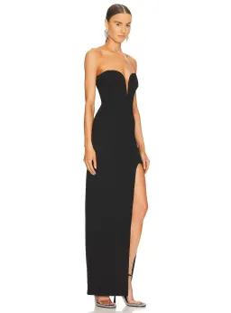 Nicholas Tena Deep V Sweetheart Gown Black Size XS / AU 6 for rent on The Volte - image 2