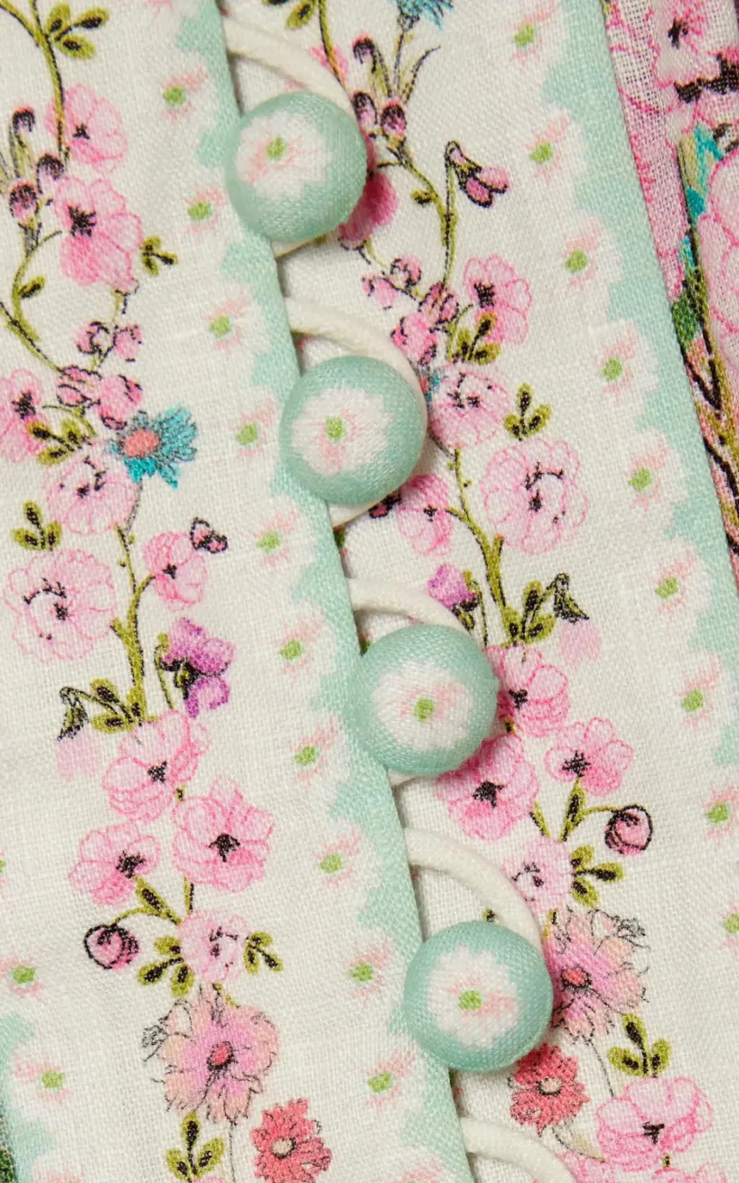 Zimmermann Jude Buttoned Mini Dress Aqua Gradient Floral Size 2 / AU 12 for rent on The Volte - main image