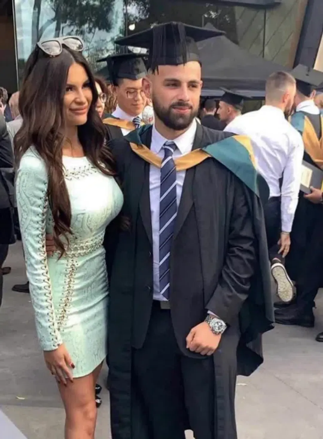 House of CB Peyton Mini Stretch Jacquard Long Sleeve Mini Dress Mint Size 6 for rent on The Volte - main image