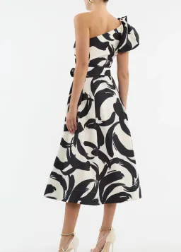 Rebecca Vallance Pompidou One Shoulder Midi Dress Print Size 10 for rent on The Volte - image 3