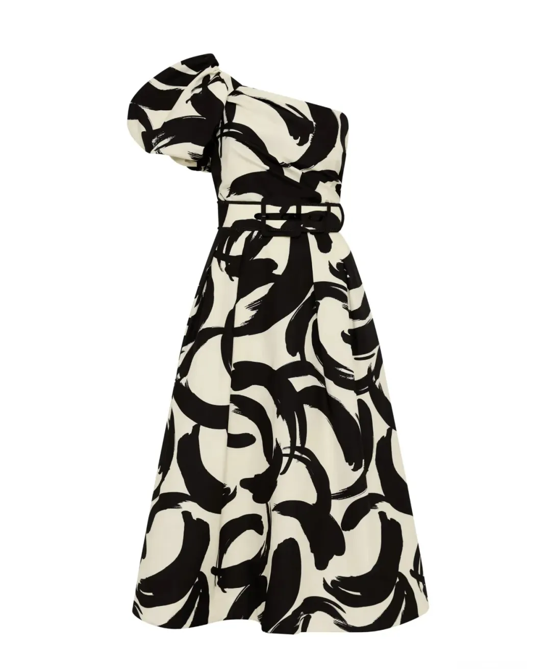 Rebecca Vallance Pompidou One Shoulder Midi Dress Print Size 10 for rent on The Volte - main image