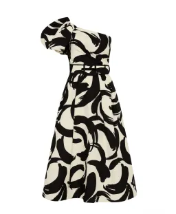 Rebecca Vallance Pompidou One Shoulder Midi Dress Print Size 10 for rent on The Volte - image 5
