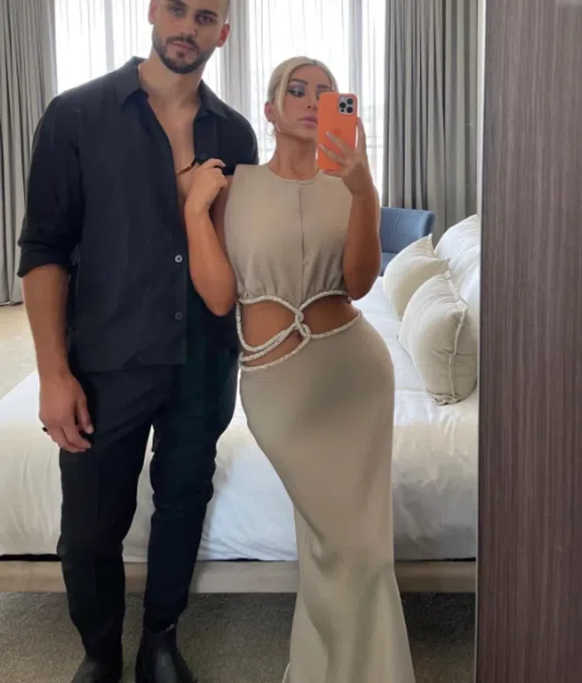 Christopher Esber Crystal Interweave Dress Sand Size 6 - Image 3