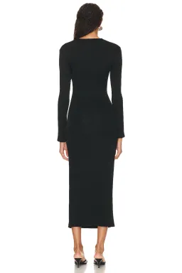 Christopher Esber Orbit Ruched Long Sleeve Midi Dress Black Size 8 for rent on The Volte - image 2