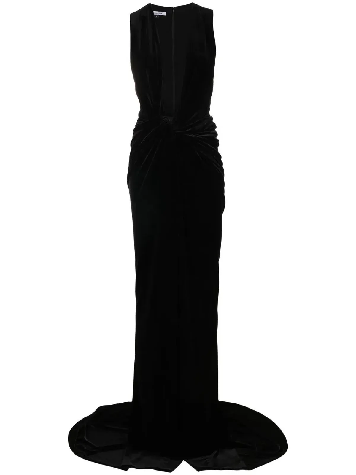 LaQuann Smith Deep V-neck Ruched Gown Black Size L / AU 12 - Image 4