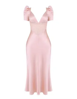 House of CB Rafaela Pure Silk & Lace Dress Soft Peach Size 12 for rent on The Volte - image 5