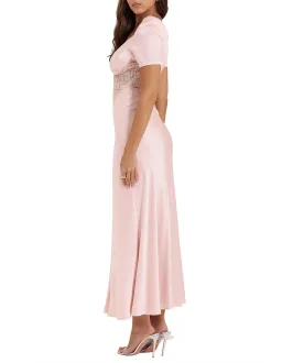 House of CB Rafaela Pure Silk & Lace Dress Soft Peach Size 12 for rent on The Volte - image 3