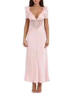 House of CB Rafaela Pure Silk & Lace Dress Soft Peach Size 12 for rent on The Volte - image 4