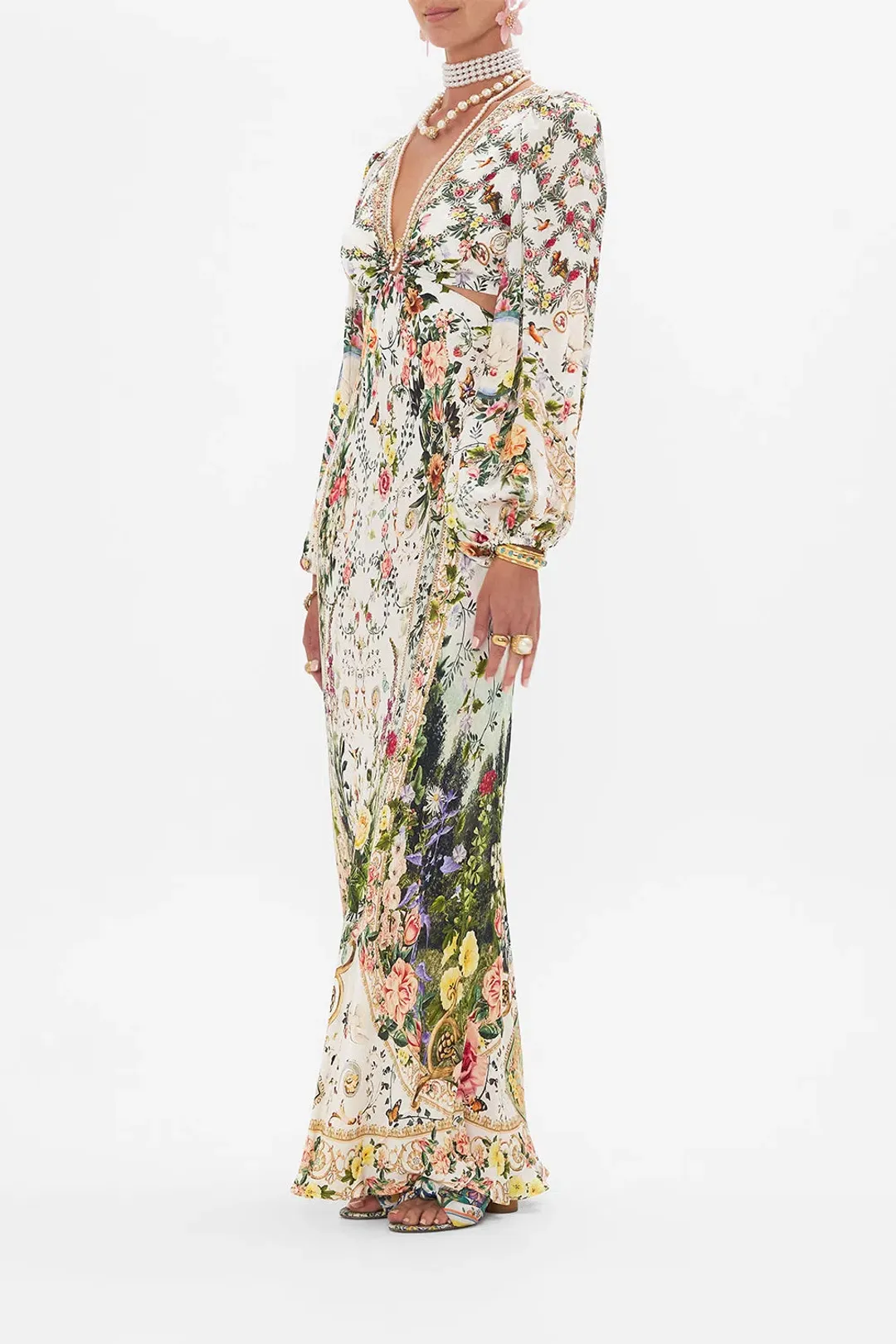 Camilla Renaissance Romance U-Ring Cut Out Dress Size 8 and Small Canvas Clutch for rent on The Volte - main image