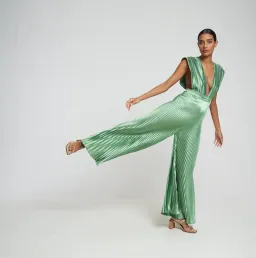 Lidee Gala Jumpsuit in Sea Foam Green Size 8 for rent on The Volte - image 1