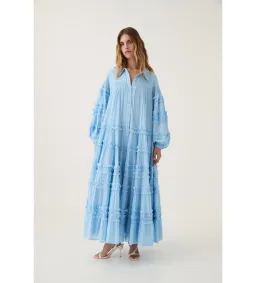 Aje Pastiche Tiered Maxi Dress Powder Blue Size 10 for rent on The Volte - image 1