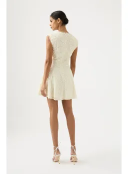 Aje Mirage Beaded Mini Dress Ivory Size AU 10 for rent on The Volte - image 3