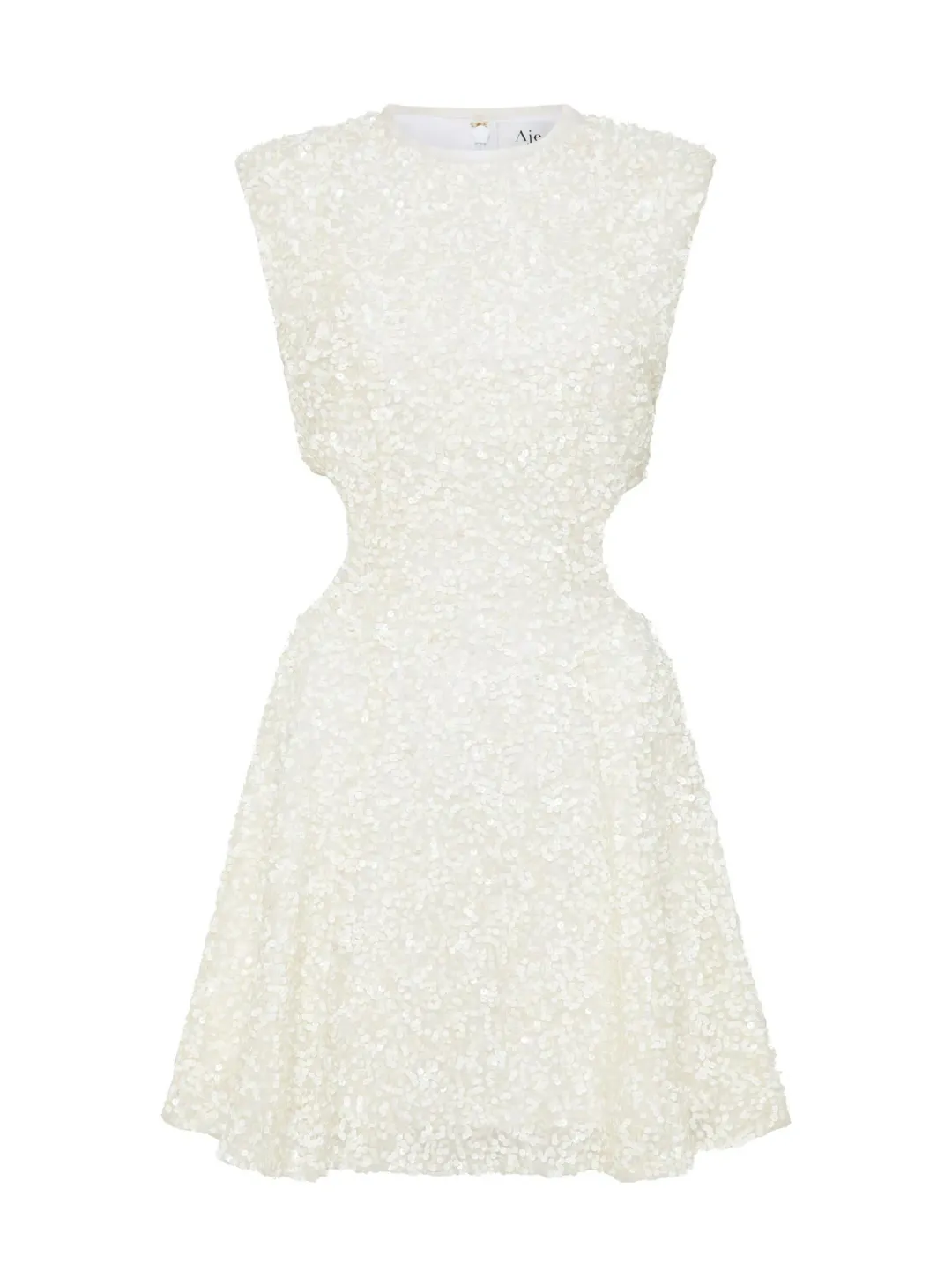 Aje Mirage Beaded Mini Dress Ivory Size AU 10 for rent on The Volte - main image