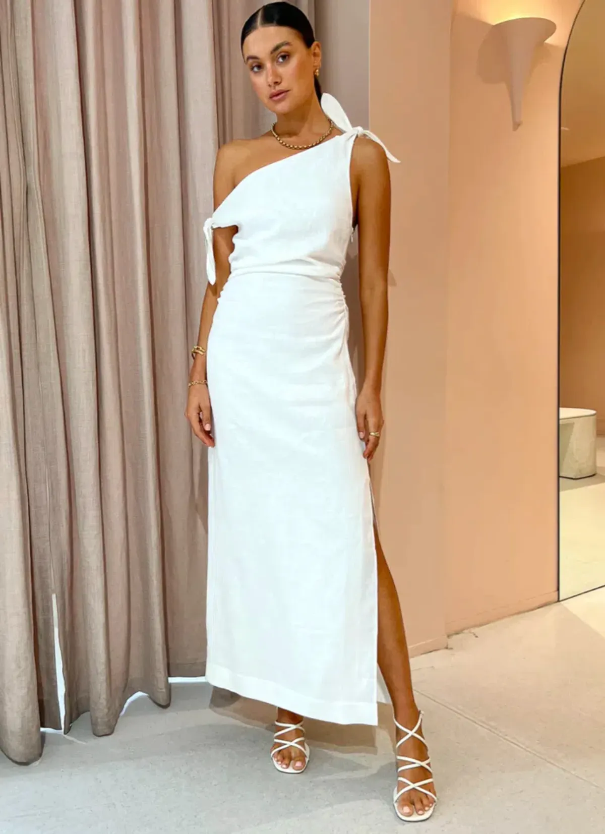 Sir the Label Bettina Off Shoulder Dress Ivory Size 12 - Image 1