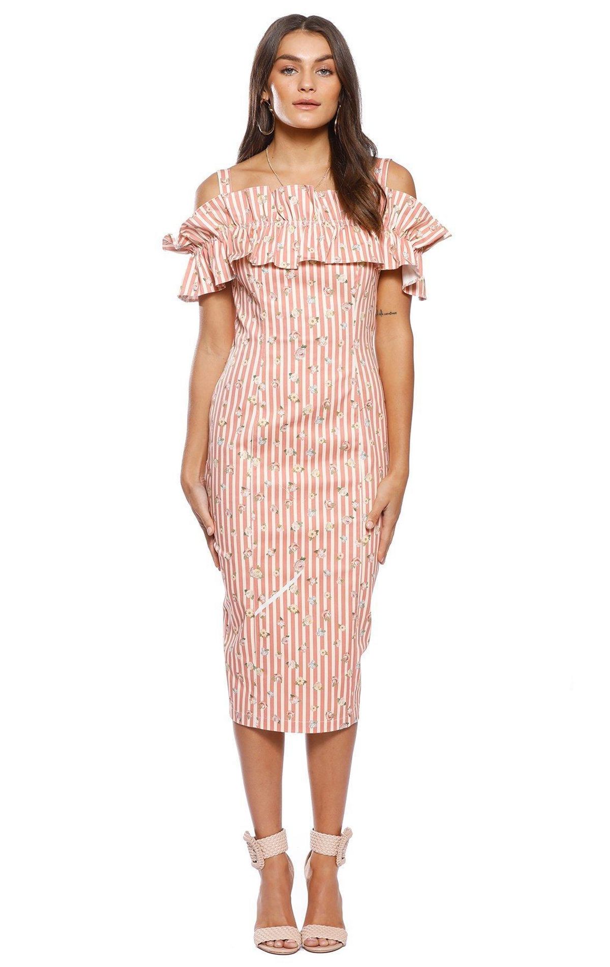 Pasduchas Brio Stripe Midi Dress Print Size 6 - Image 1