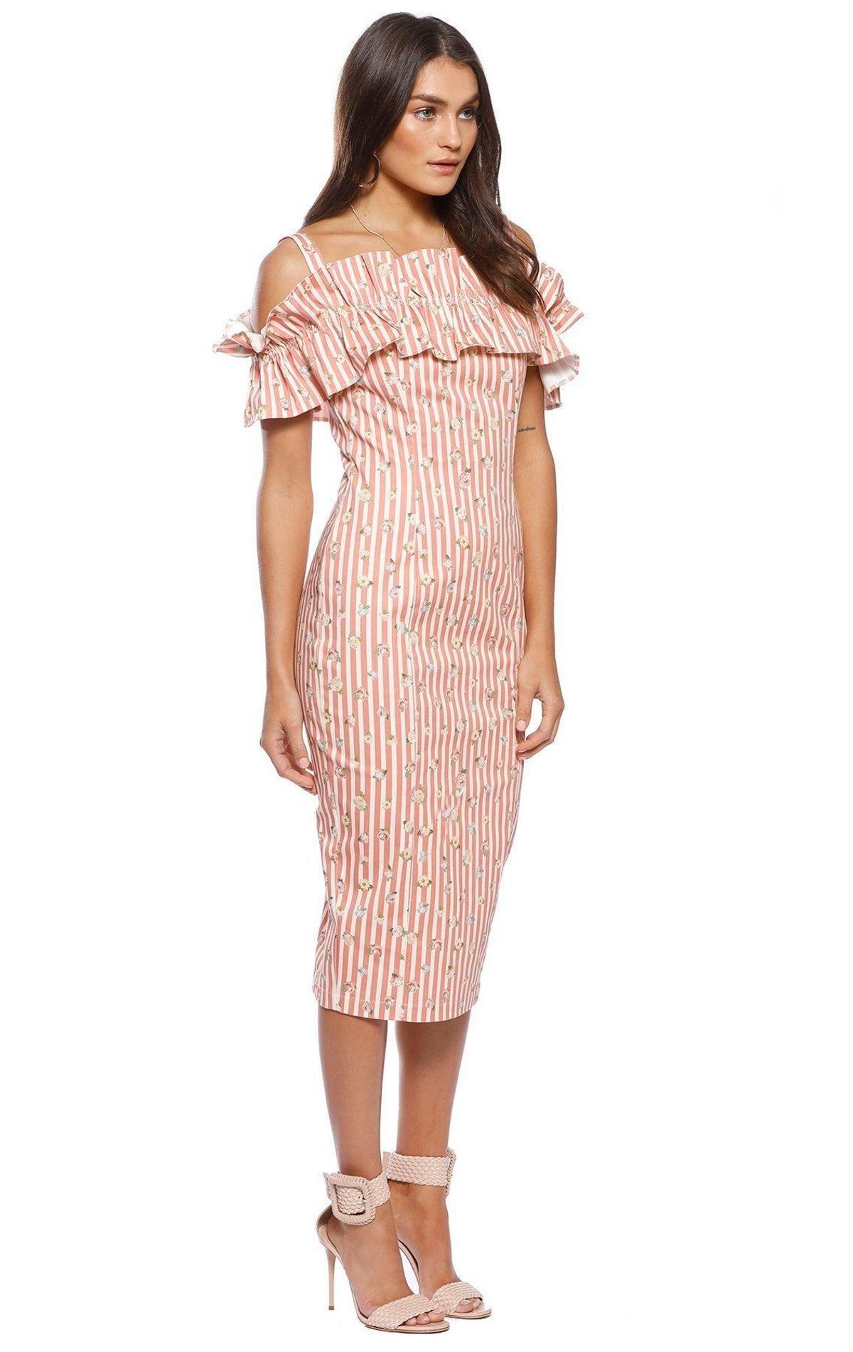 Pasduchas Brio Stripe Midi Dress Print Size 6 - Image 3